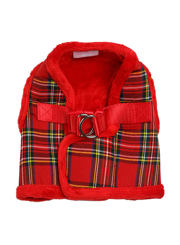 Urban Pup Luxury Fur Lined Red Tartan Sele 