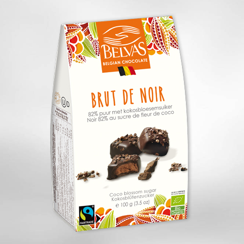 Chokladpraliner 82% Brut de Noir 100g Belvas Eko