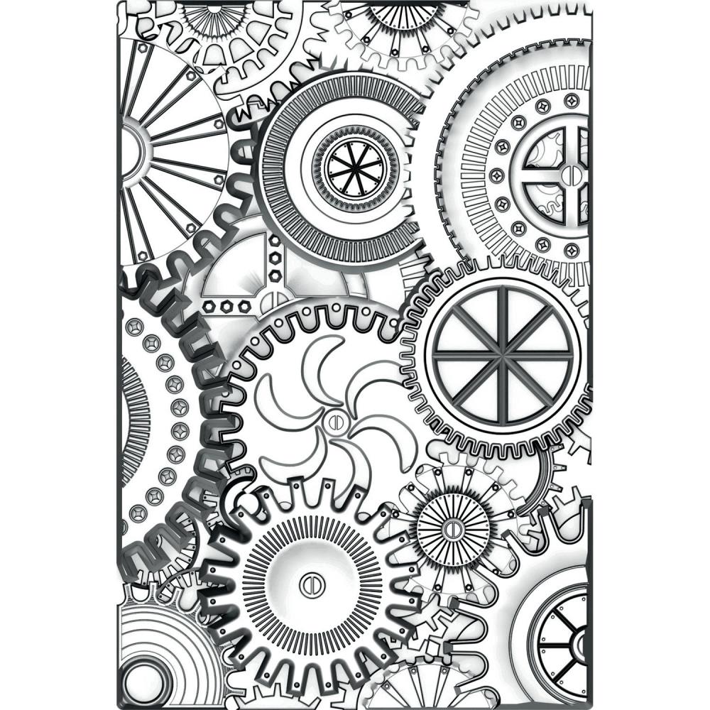 Sizzix 3D Texture Fades Embossing Folder By Tim Holtz - Mini Mechanics