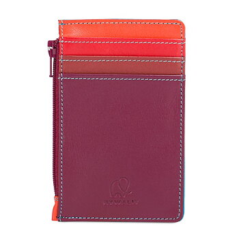 Credit Card Holder Burgundy Blue Leather Mywalit