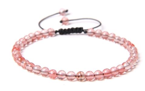 Jordgubbskvarts (Hematoidkvarts) Armband  - 4mm Pärlor
