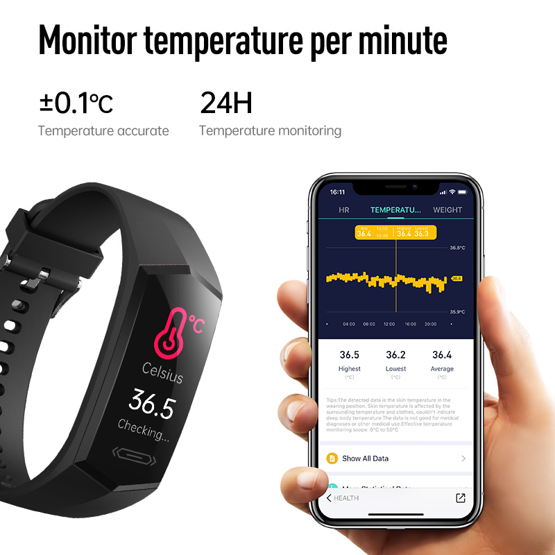 Health Smart Bracelet V17S Color: Black - 4
