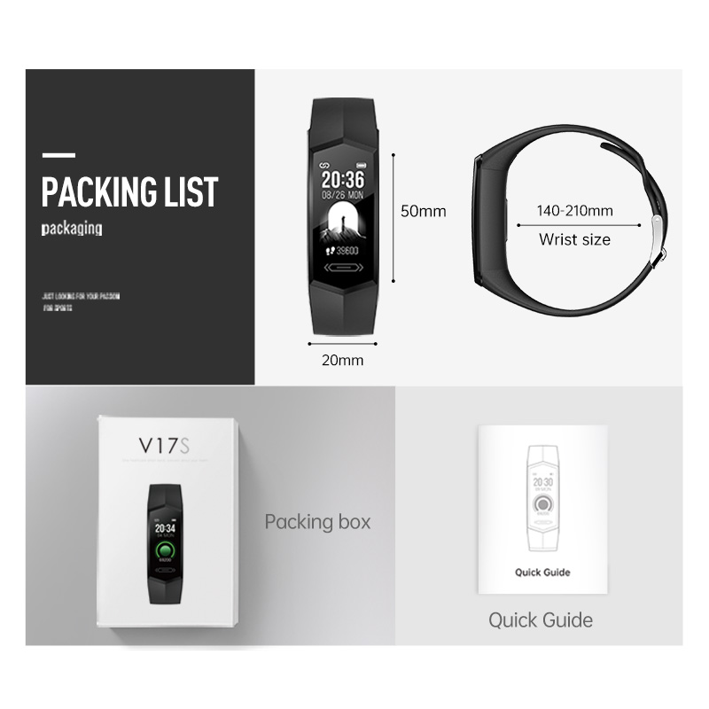 Health Smart Bracelet V17S Color: Black - 9