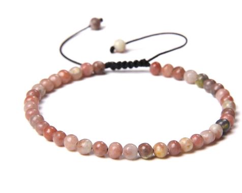 Rosa Opal Armband  - 4mm Pärlor