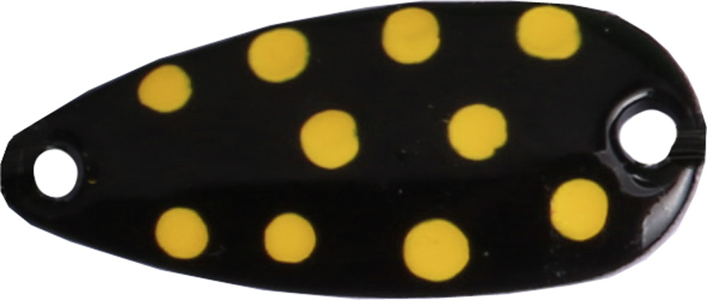 Hurricane Lill-Sluken är en klassisk liten sked som har visat sig vara otroligt effektiv på både abborre, öring, regnbåge och röding. black yellow