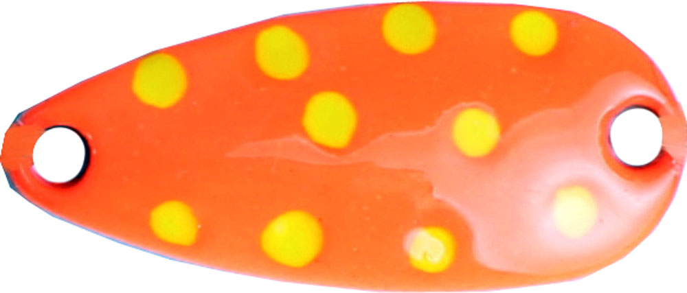 Hurricane Lill-Sluken är en klassisk liten sked som har visat sig vara otroligt effektiv på både abborre, öring, regnbåge och röding. orange yellow