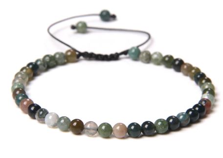 Indisk Agat Armband - 4mm Pärlor