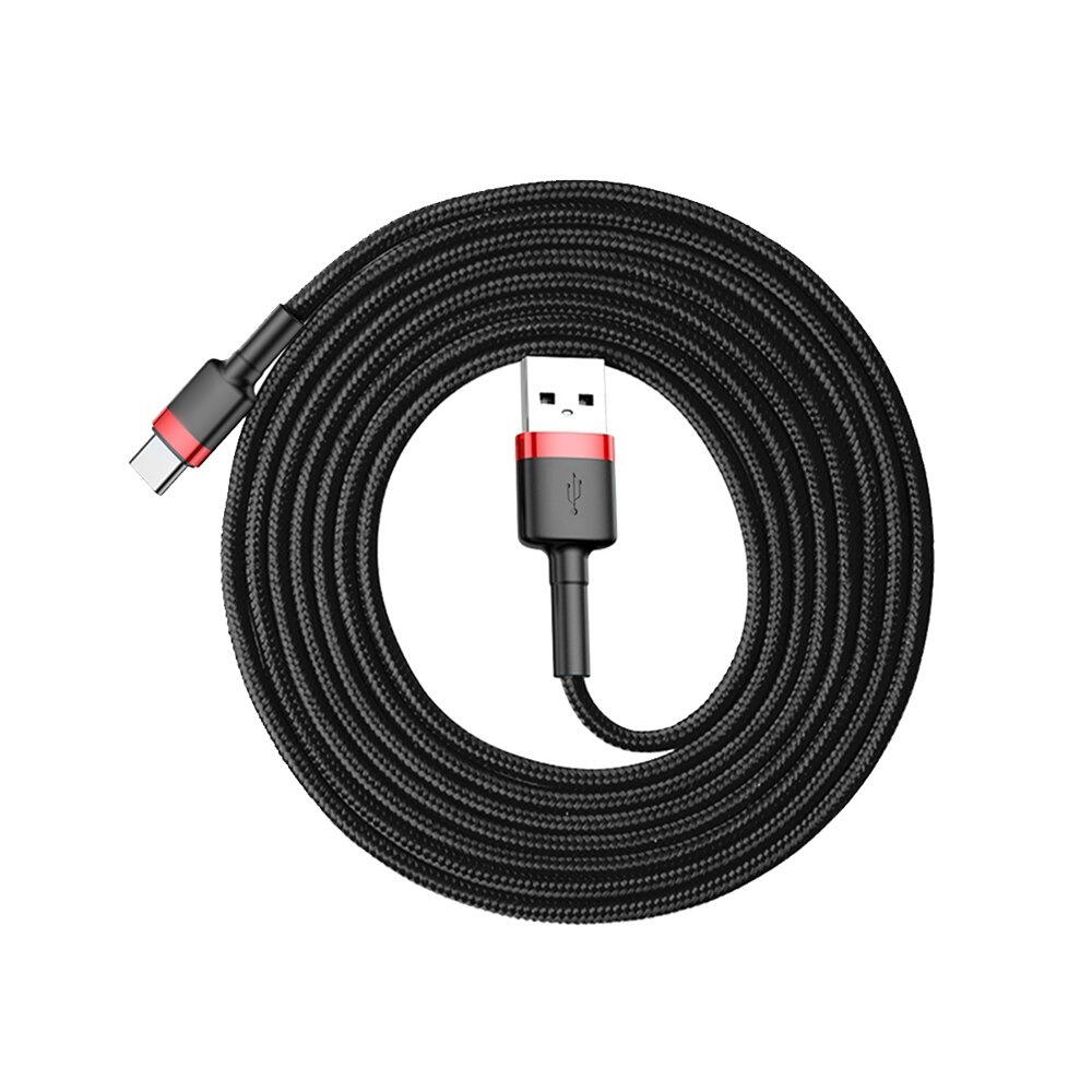 SiGN Cafule USB-C-kabel 2A, 2 m - Röd/Svart - 3