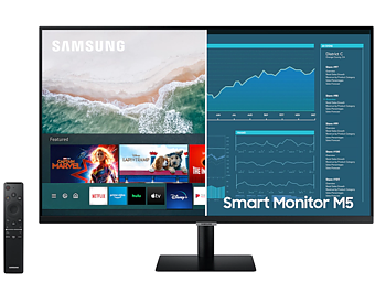 Samsung Smart Monitor M5 27" med streamingtjänster och fjärrkontroll