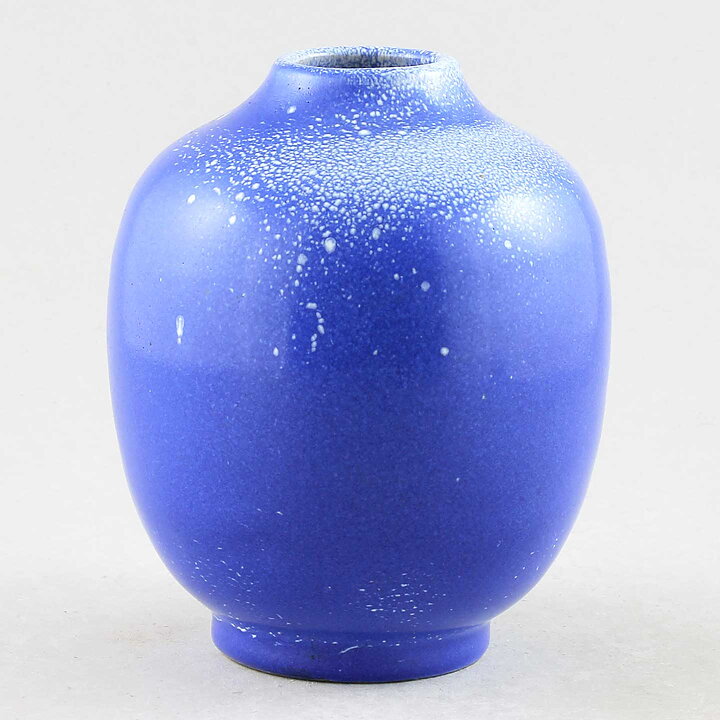 アンナ・リサ・トムソン ぽっちゃりした美しいブルーの花瓶 Vase 1930年代 13cm
