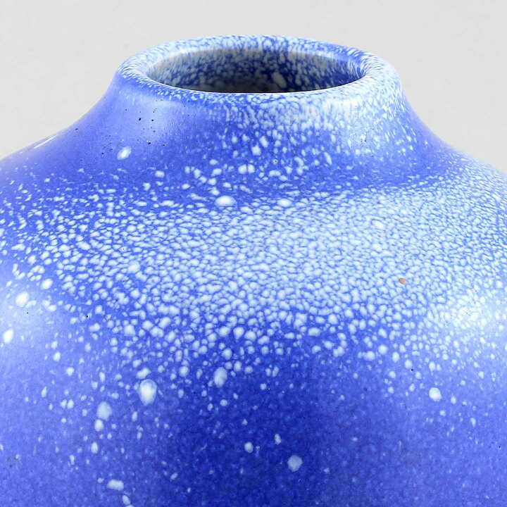 アンナ・リサ・トムソン ぽっちゃりした美しいブルーの花瓶 Vase 1930年代 13cm
