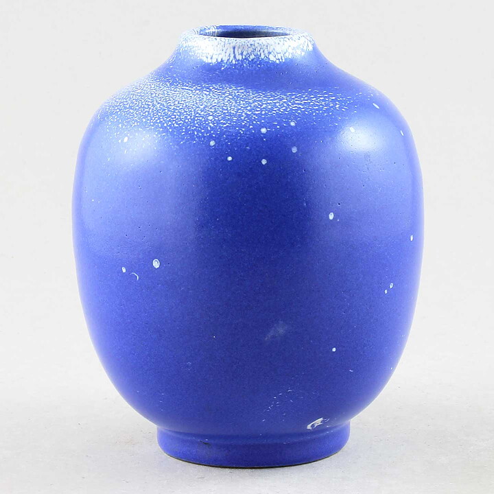 アンナ・リサ・トムソン ぽっちゃりした美しいブルーの花瓶 Vase 1930年代 13cm