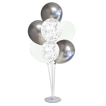 BALLONGBUKETT | 7-pack | Silver