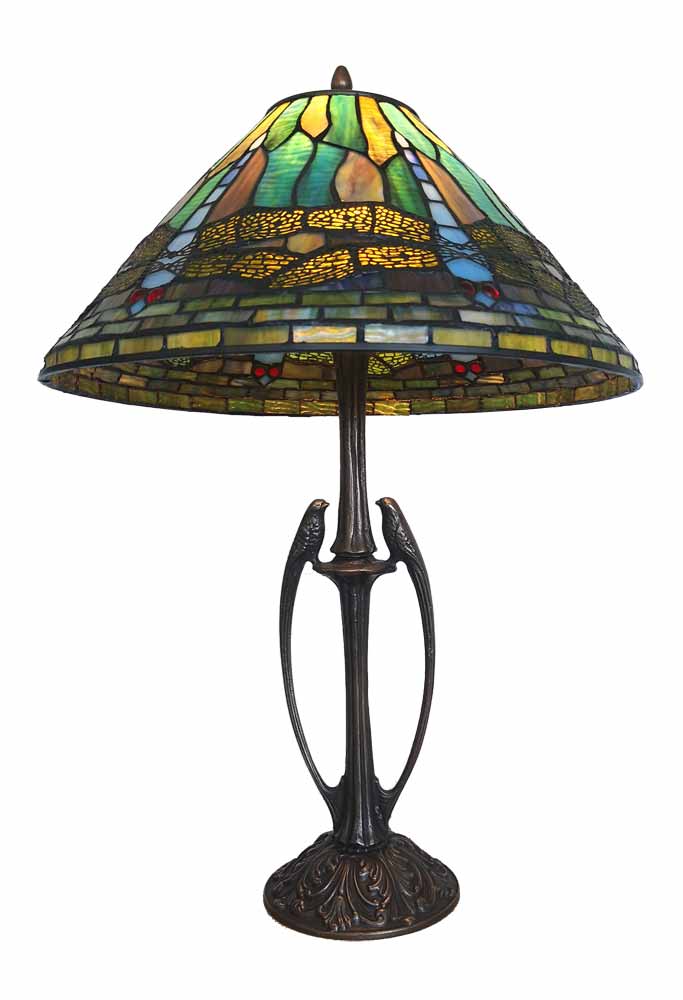 Table Lamp Dragon Fly Azure Ø 41cm, Azure Art Glass Table Lamps Uk