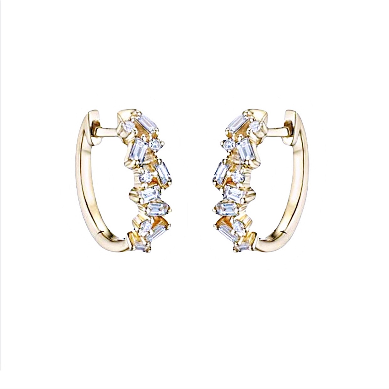 MIX CUT DIAMOND EARRINGS