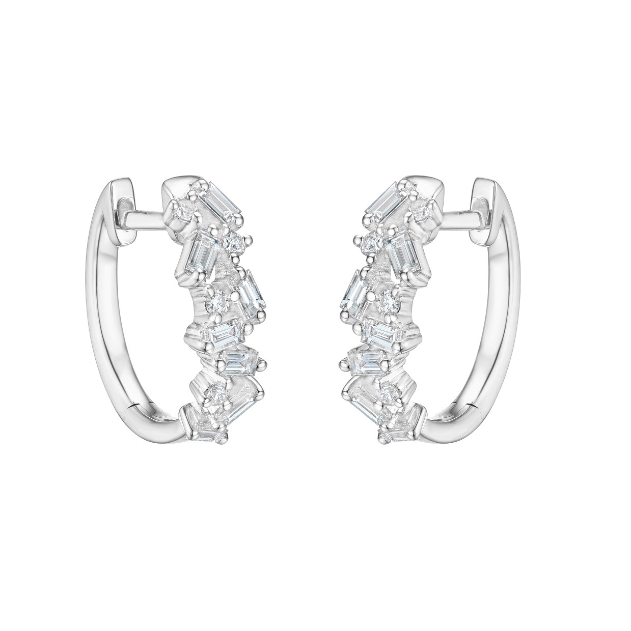 MIX CUT DIAMOND EARRINGS - 2