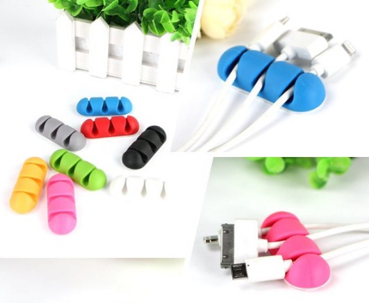 2-Pack - Cable Holder Self-adhesive for three cables - 3