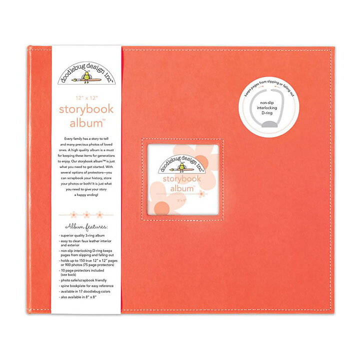 Doodlebug Storybook 12x12 D-Ring Album - Coral