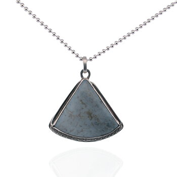Necklace with hand cut stone 45x40mm