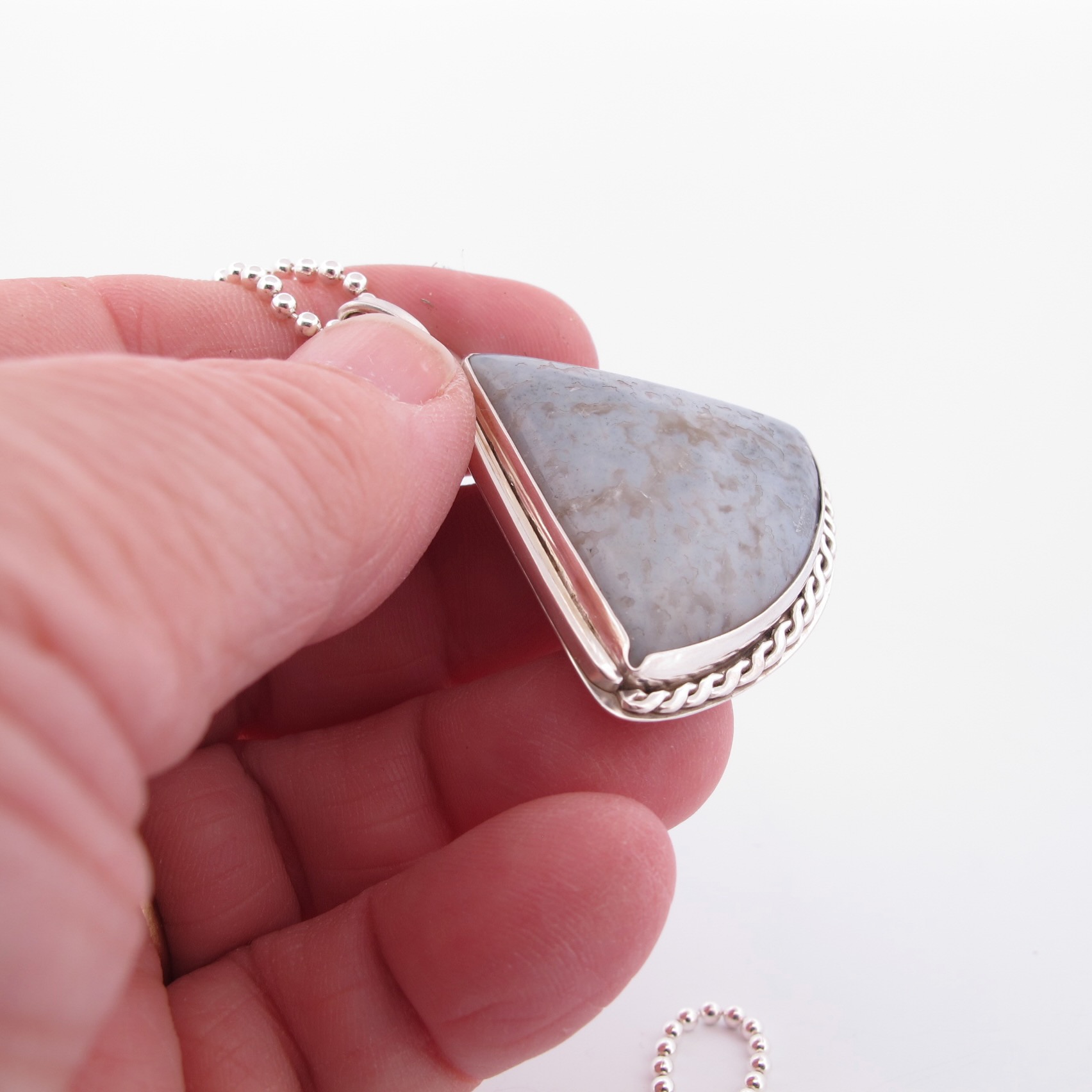 Necklace with hand cut stone 45x40mm - 3