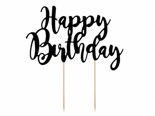 CAKE TOPPER | Happy Birthday | Svart 