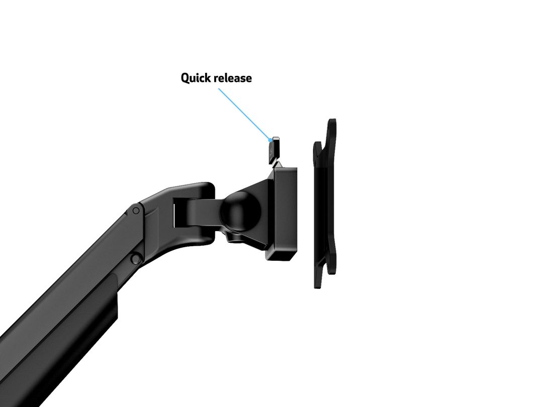 M VESA Gas Lift Arm Single Black - 10