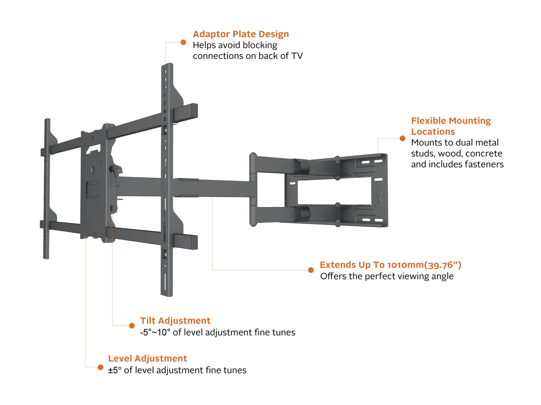 M Universal Long Reach Arm 1010mm HD, Single - 8