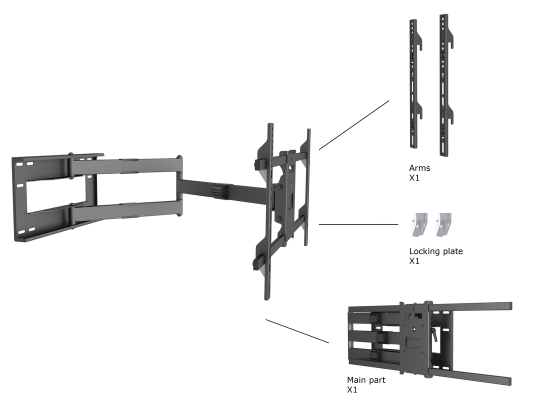 M Universal Long Reach Arm 1010mm HD, Single - 7