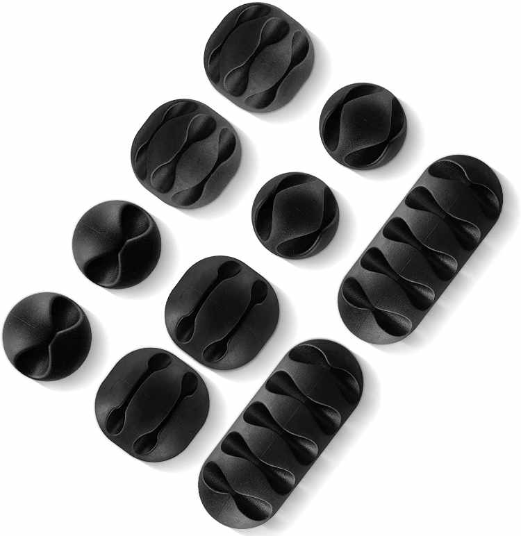 10-pack Kabelhållare Självhäftande i Olika Storlekar!
