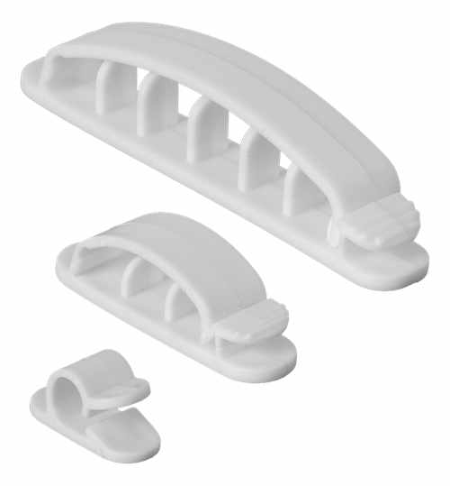 10-Pack - Kabelklämma - Självhäftande Set i Olika Storlekar! - 2