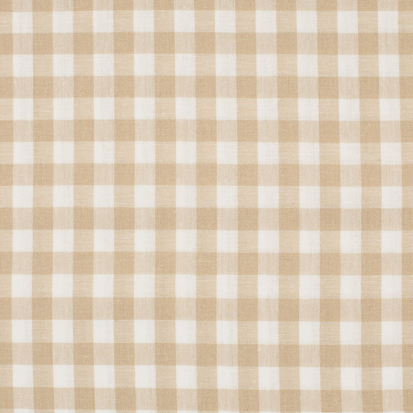 VÄVT BOMULL RUTA -  BEIGE