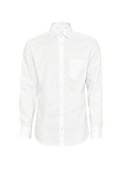 Vit skjorta i Structured Cotton, Non Iron och Regular fit (Bosweel)