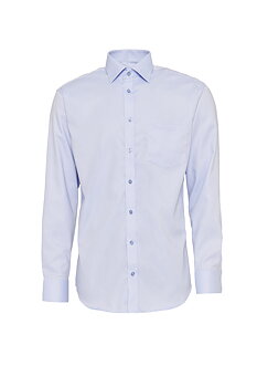 Ljusblå skjorta i Structured Cotton, Non Iron och Regular fit (Bosweel)