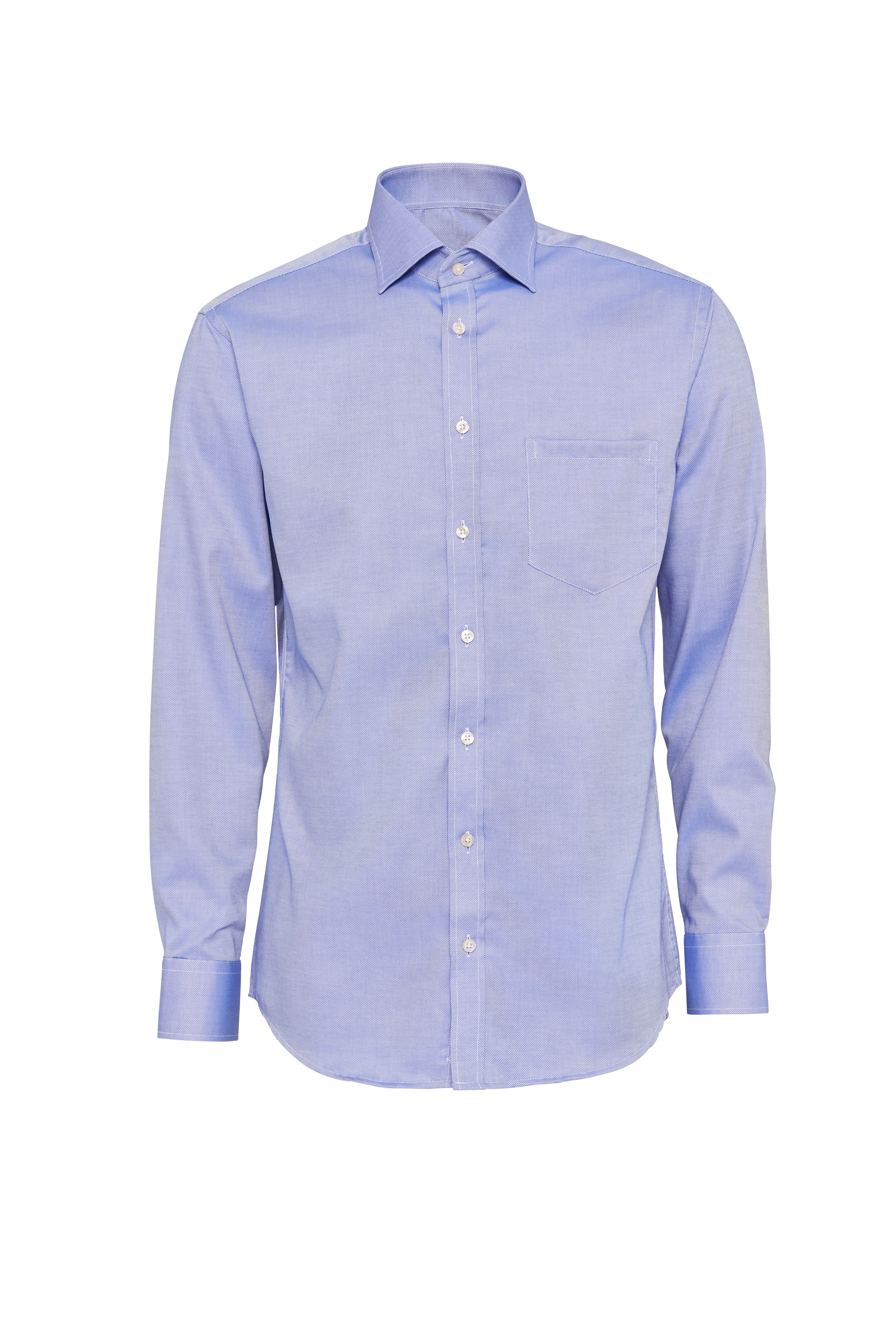 Blå skjorta i Structured Cotton, Non Iron och Regular fit (Bosweel)