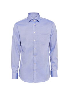 Blå skjorta i Structured Cotton, Non Iron och Regular fit (Bosweel)