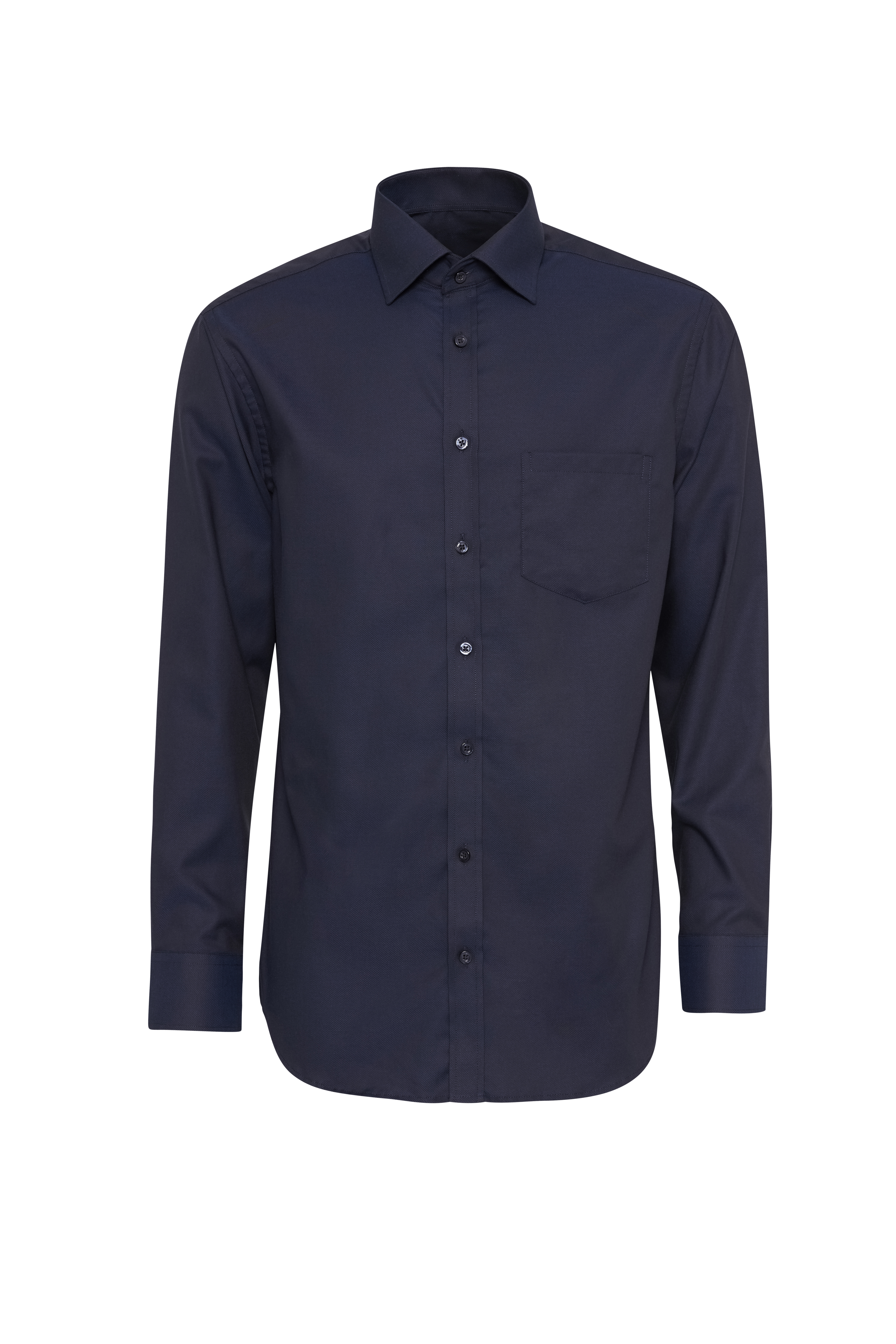 Marinblå skjorta i Structured Cotton, Non Iron och Regular fit (Bosweel)