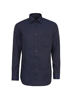 Marinblå skjorta i Structured Cotton, Non Iron och Regular fit (Bosweel)