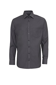 Mörkgrå skjorta i Structured Cotton, Non Iron och Regular fit (Bosweel)