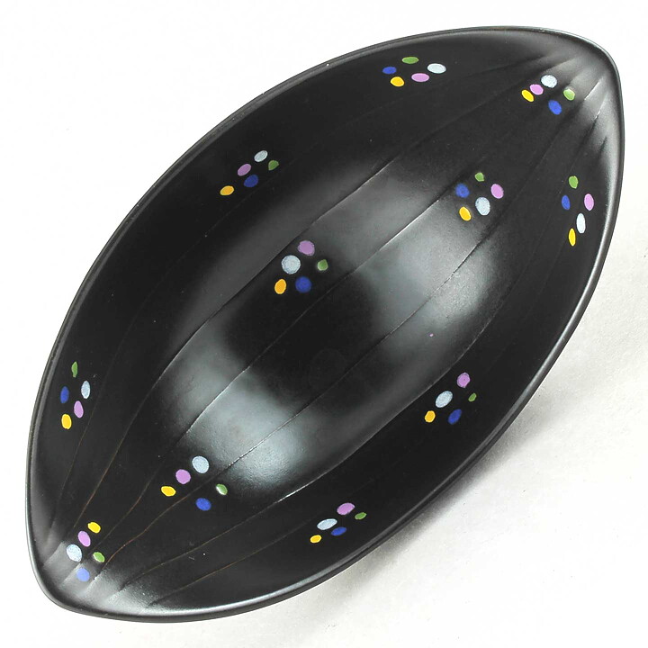 Hjördis Oldfors (Poäng 1956) Black Color-Spotted Bowl 19 cm
