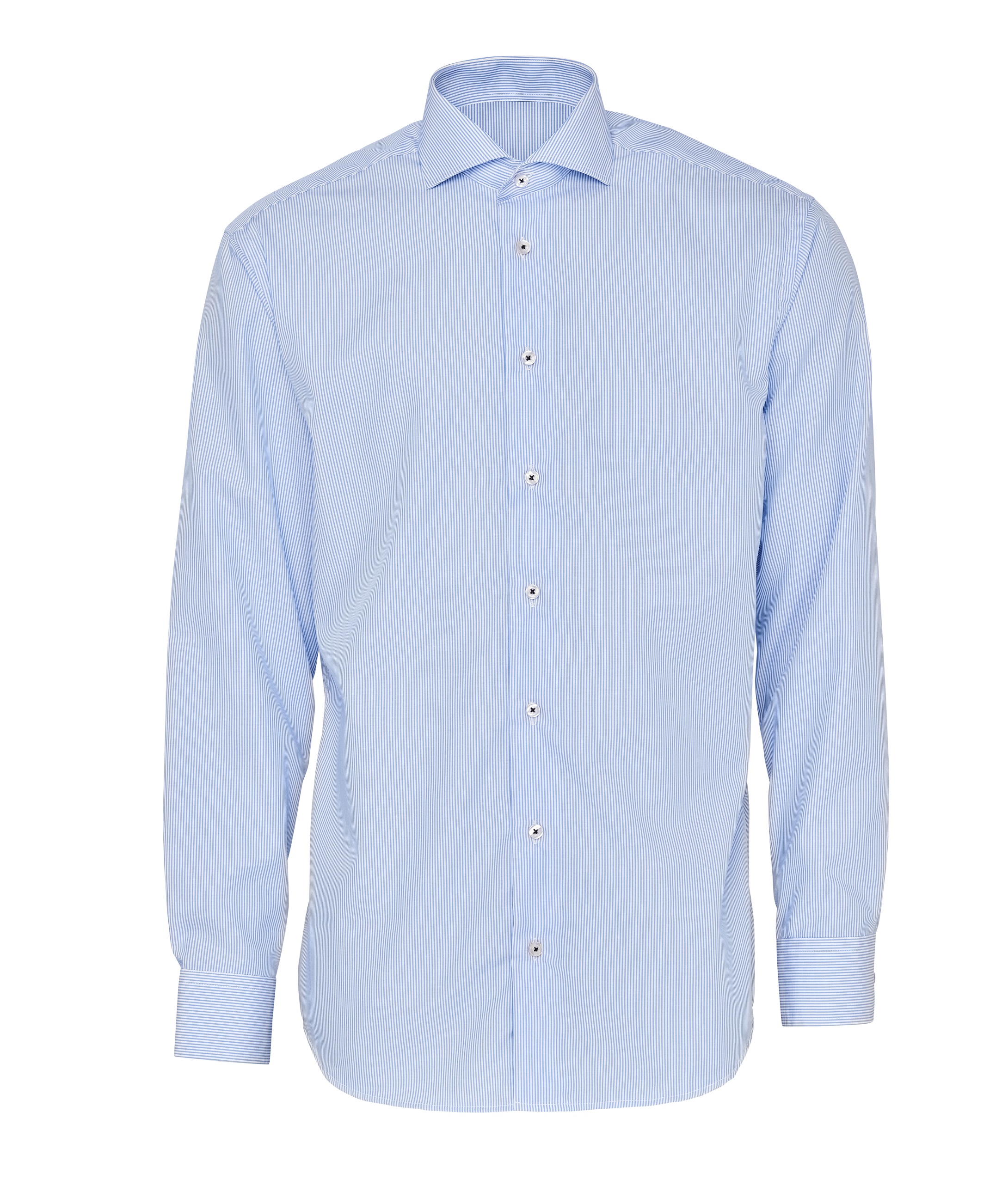 Blå smalrandig skjorta i Poplin, Non Iron och Regular fit (Bosweel)