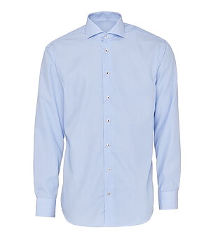 Blå smalrandig skjorta i Poplin, Non Iron och Regular fit (Bosweel)