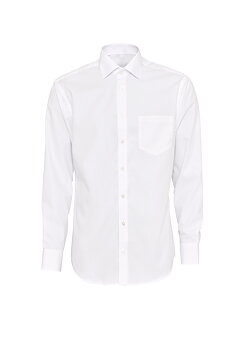 Vit skjorta i Poplin , 4 cm längre ärm, Non Iron och Regular fit (Bosweel)