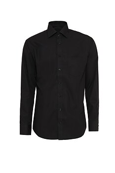 Svart skjorta i Poplin , 4 cm längre ärm, Non Iron och Regular fit (Bosweel)