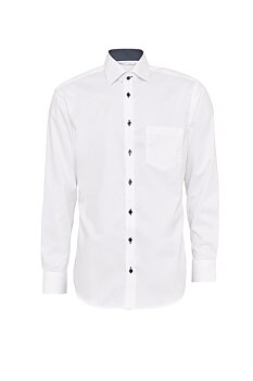 Vit skjorta i Twill med kontraster, Non Iron och Regular fit (Bosweel)