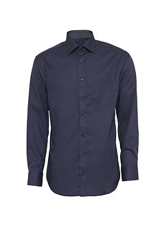 Marinblå skjorta i Twill med kontraster, Non Iron och Regular fit (Bosweel)