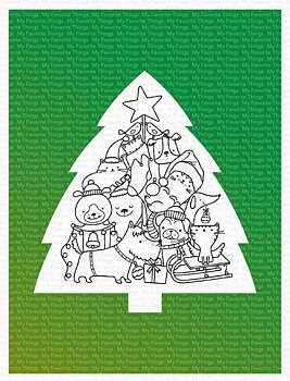 MY FAVORITE THINGS -Christmas Tree Background Stencil 