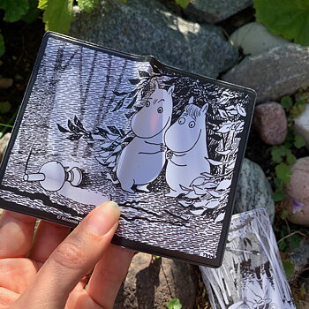 Moomin Card Holder Handy Moomintroll & Snorkmaiden black/white (to credit cards, ID card, library card, cash etc.)