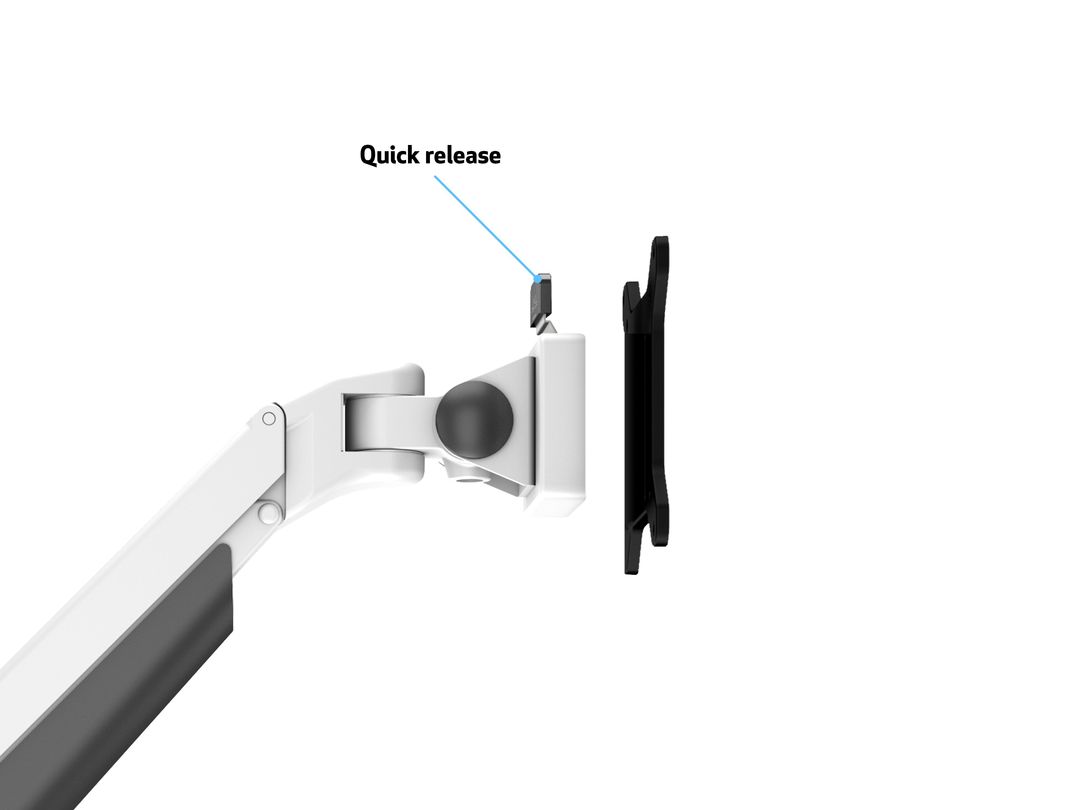 M VESA Gas Lift Arm Single White HD - 9