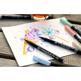 Koi colouring brush pen set 6 Sweets