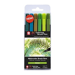 Koi colouring brush pen set 6 Botanical